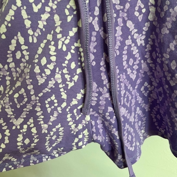 Tasc Organic Cotton Bamboo Festival Drawstring Open Halter Back Purple Romper - Picture 6 of 13